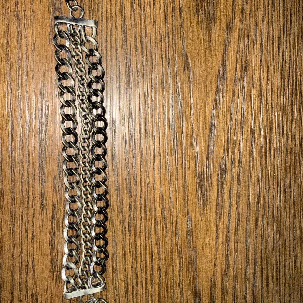 Silver and Black Chain Bracelet